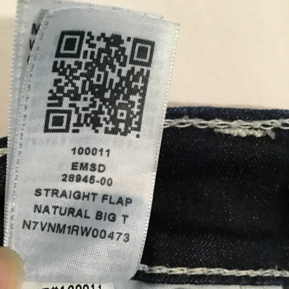 True Religion Men's Straight Flap Natural Big T Jeans Size 32 - Picture 9 of 9